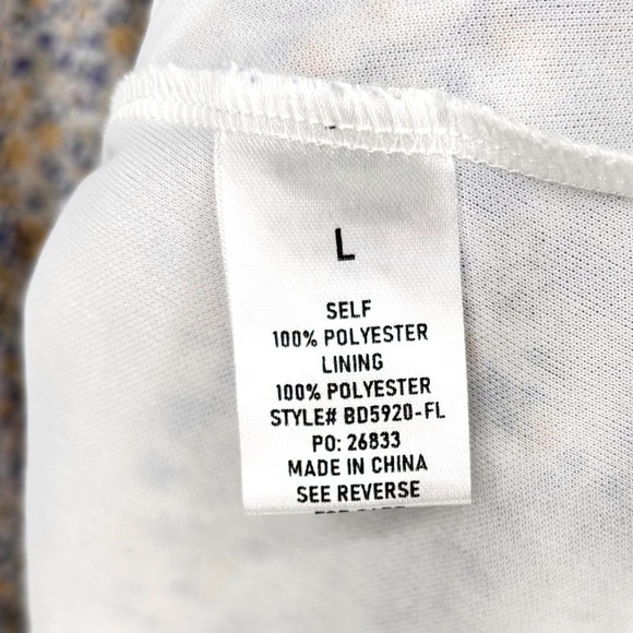 Baltic Born Emiliana Floral Maxi Dress Sz L Twist Front White Blue Yellow Flowy - Picture 4 of 13